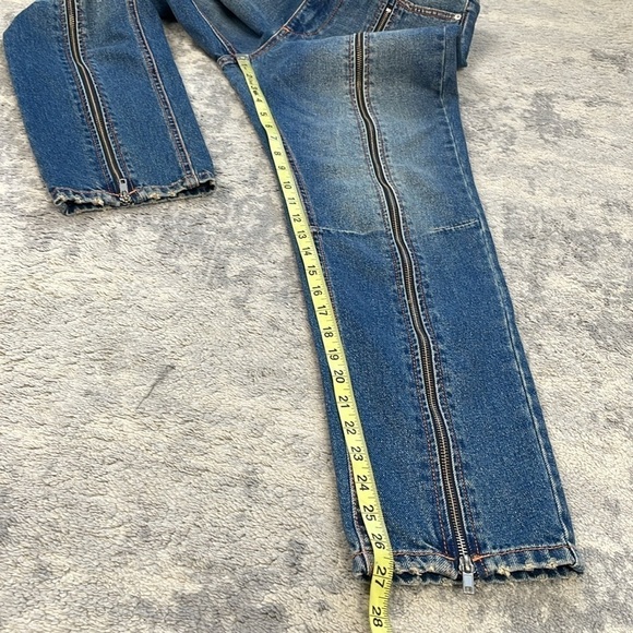 BDG Full Zip Leg Slim Straight Tapered Jeans High Rise Rigid Denim Sz 27 - Picture 12 of 15
